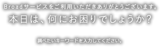 Broad WiMAXを ご利用いただきありがとうございます。